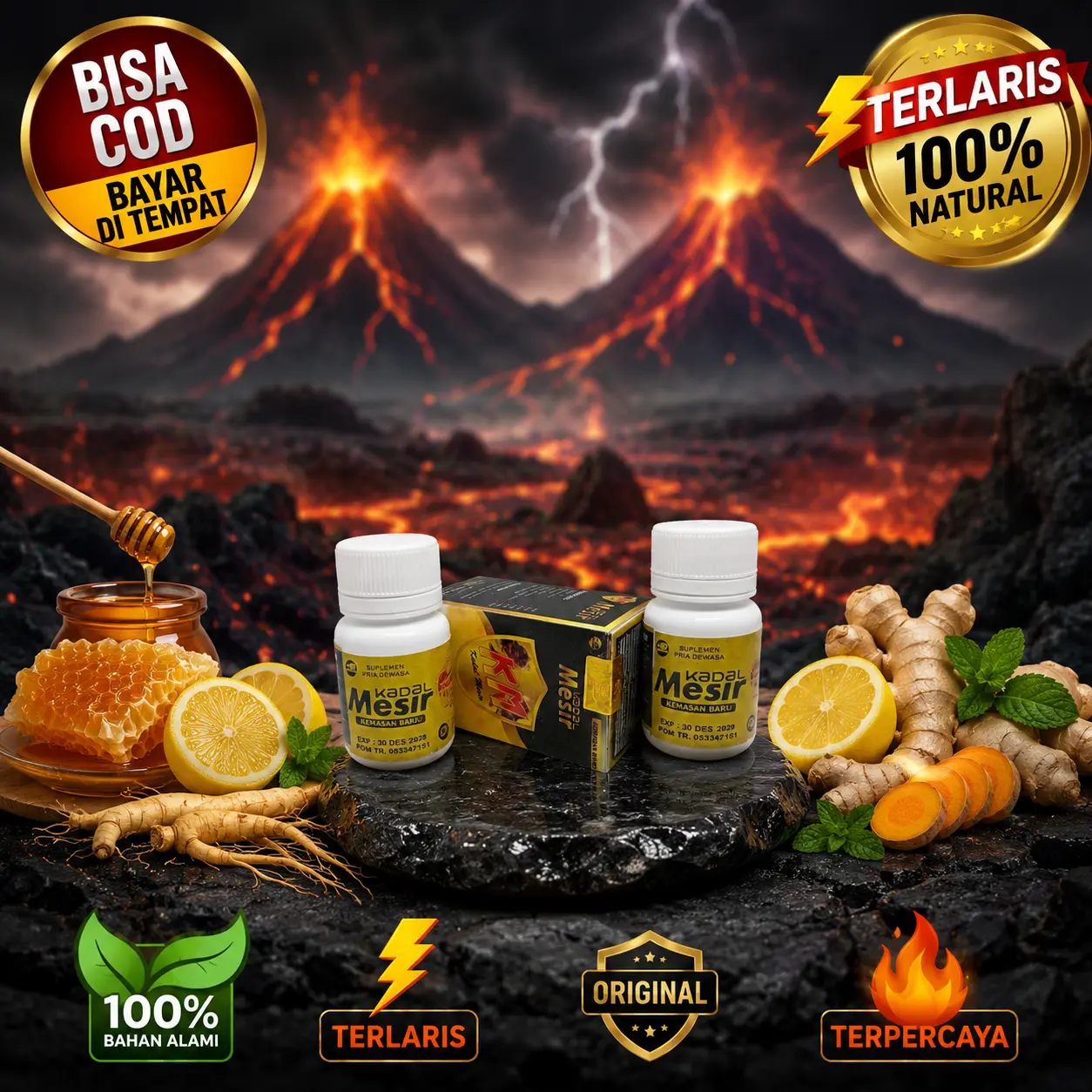 Kadal Mesir isi 10 KM Ramuan Madu Randu Ori  - Voucher Gratis Hemat Atlet jawa timur Kemasan Botol Maksimal Tradisional Gaya Hidup Pasti Berkah Hubungi Admin