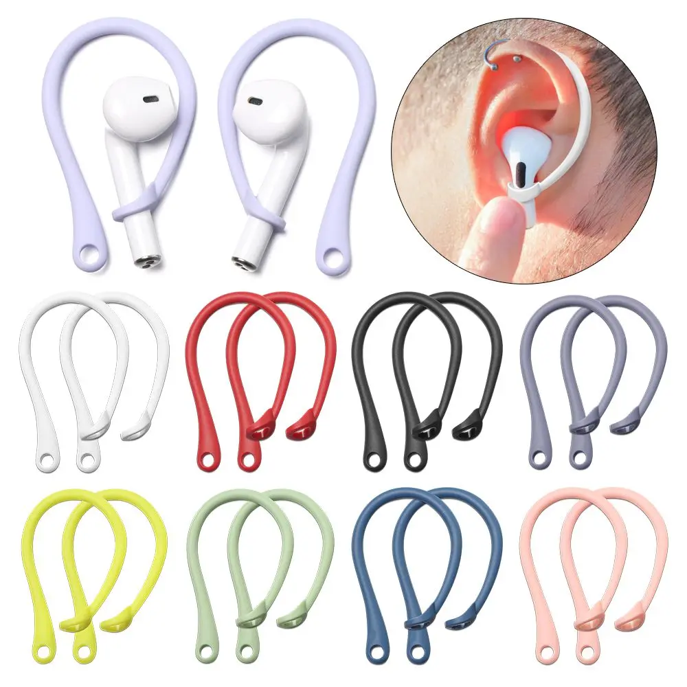 Soft Sports Protector Silicone Anti-lost Earhooks Protective Ear Hook Earphone Holders Secure Fit Hooks For Apple AirPods 1 2 3 Pro