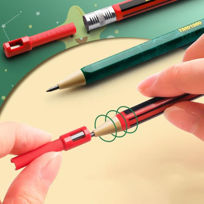 whatter Anti-slip 2.0MM 2B Automatic Pencil Comes With Sharpener Sketch Drawing Writing Tool Movable Pencil Stationery Press Type Sketch Pencil Sketch Comics Design 4