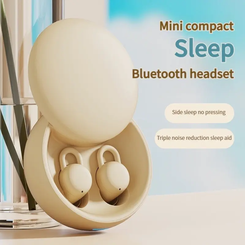 Tidur Nirkabel Bluetooth Earphone Khusus Tidur Samping Tanpa Rasa Sakit Stereo Peredam Kebisingan Tampilan Digital Headset In-Ear Kecil 1