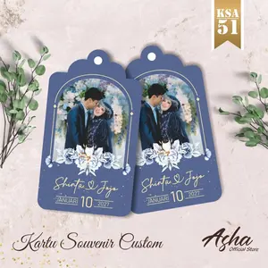 (55 Pcs) Kartu Souvenir Pernikahan Mewah Custom Cocok Untuk Name Tag Hampers Free Foto Ksa Seri 02