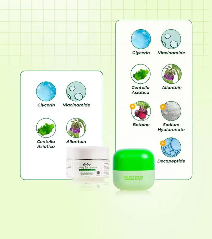 Reglow Skincare Paket 2 Item New Rejuvenating Intensive Day Cream dan Whitening Night Cream Krim Siang dan Malam Dr Shindy Original 2