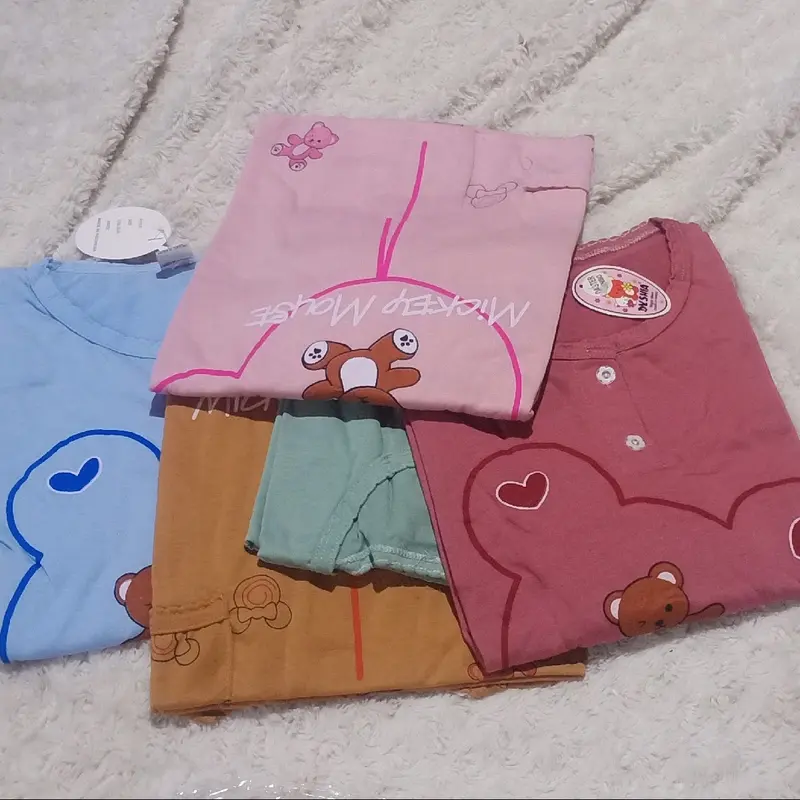 Paket 3 pcs daster '( DASTER DHISIA JUMBO WARNA MUDA )' Murah Meriah Kualitas Oke Busui Kaos Kancing Bumil Wanita 2