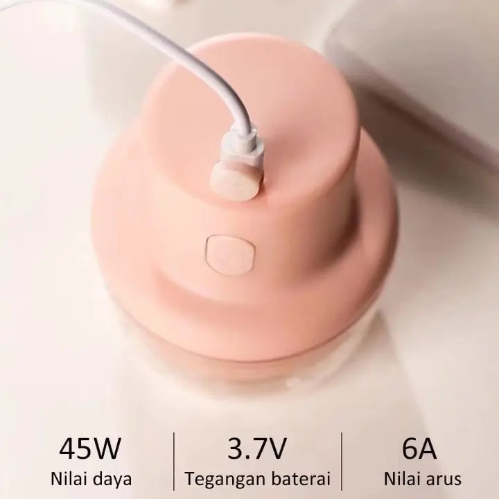 Blender Portebel Elektrik Tanpa Kabel / Mini Chopper 250ML / Mesin Blender Choper Dengan Pisau yang awet 3