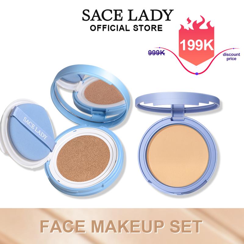   LIVE Bộ trang điểm mặt SACE LADY  Phấn nền BB kiểm soát dầu + Phấn phủ chống nước lâu trôi  