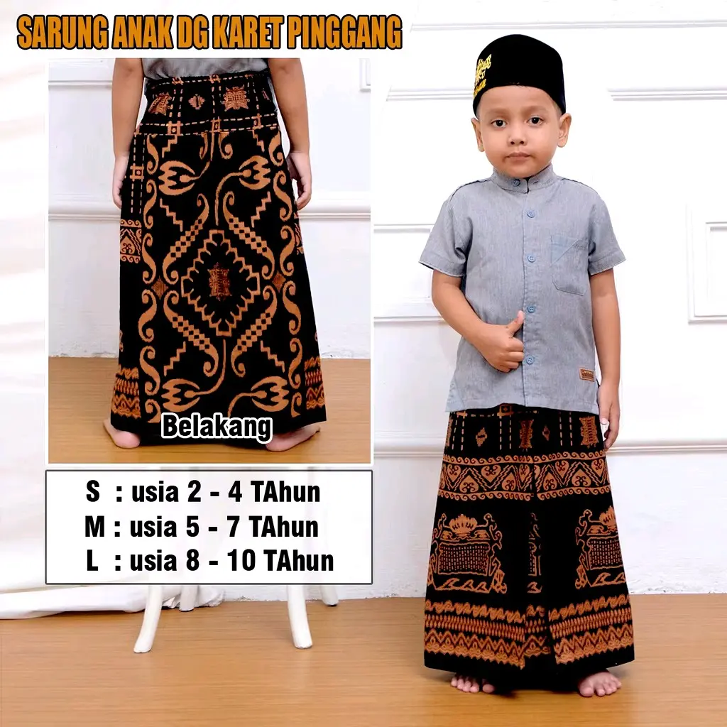 SARUNG ANAK INSTAN MOTIF TERBARU USIA 2-10 SARUNG BATIK ANAK MODEL ROK BAHAN ADEM