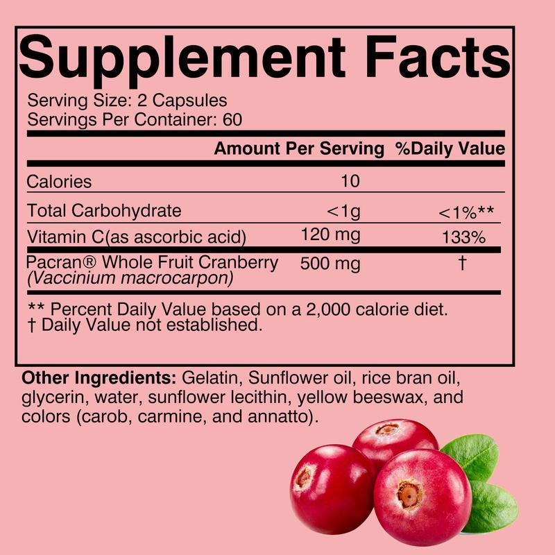 Buporai - Ekstrak Cranberry 500MG dan Suplemen Softgel Cranberry - Mengandung Vitamin C - Membersihkan Saluran Kemih - Menjaga Kesehatan Sistem Kemih - Bebas Gluten - Bebas Ragi - Non-GMO 4