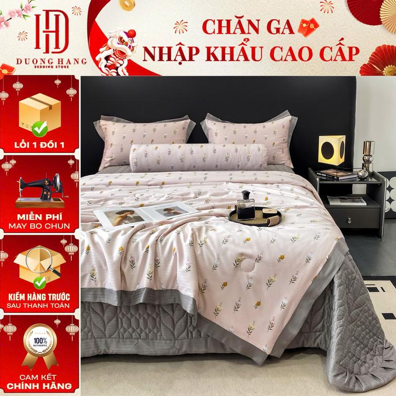  Bộ chăn ga trần phủ Cotton Lụa Mark Jacob BST Xuân Hè 2025   5 món: 1 ga trần phủ - 1 chăn hè trần mỏng - 2 vỏ gối nằm - 1 vỏ gối ôm  live 
