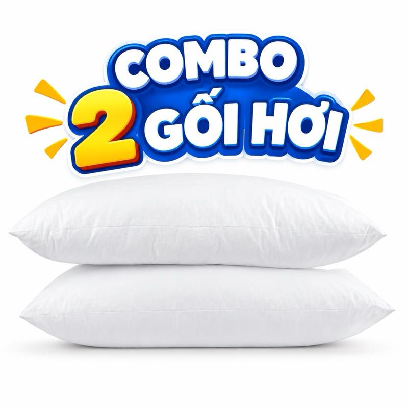 combo 2 Ruột Gối Gòn Ép Hơi Đàn Hồi êm ái Kích thước 40x60 cm cho Giấc Ngủ Thoải Mái và êm ái