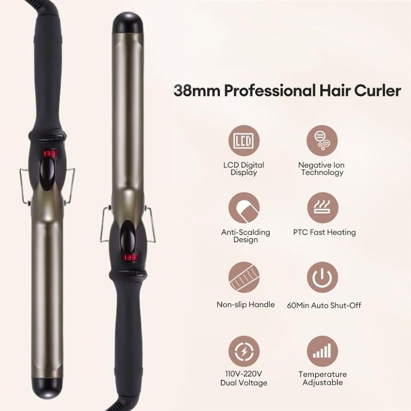 catokan rambut curly  Gold Ceramic 28mm 32mm 38mm Original - Catokan Curly Keriting Rambut CATOK GLAZE MERK TSUYA KOREA TONG PRO CERAMIC TOURMALINE / CATOK Rambut untuk Curly, Keriting, Wavy Kering Penjepit 7