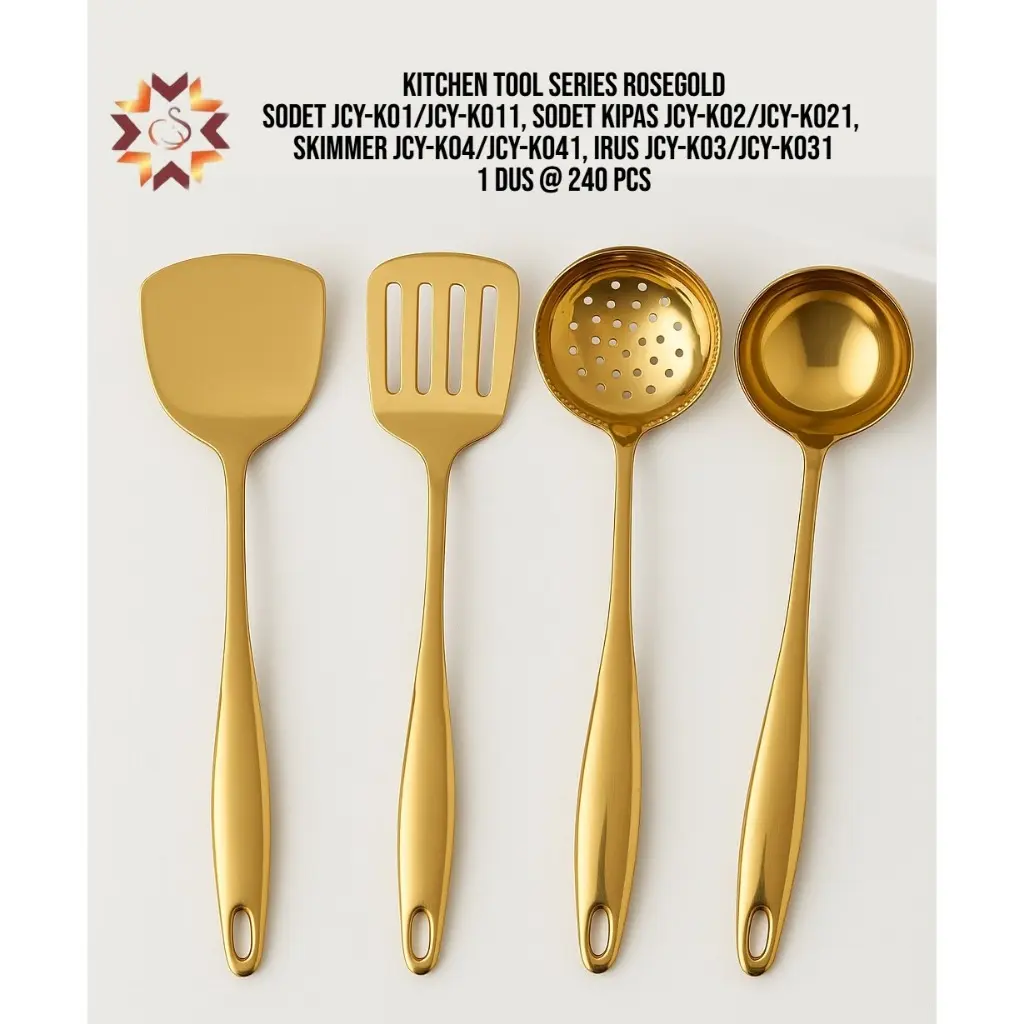 Sodet Emas/ Alat Masak/sensdok Stainless Steel/ sendok Aduk Rose Gold/ sendok makan/garpuk/Sodet Masak Stainless Steel Mewah