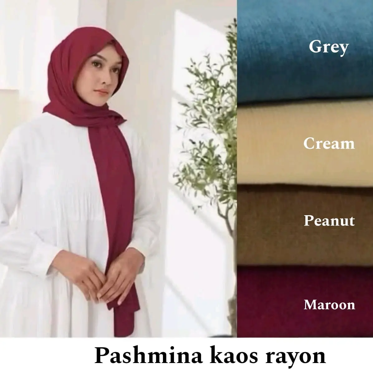 Hijab Pashmina rayon kaos premium
