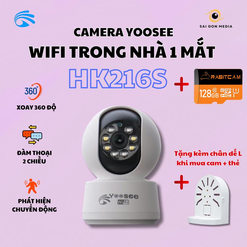 Camera Wifi Yoosee 1 Mắt Trong Nhà-Xoay 360-Đàm Thoại 2 Chiều-Xem Đêm Có Màu