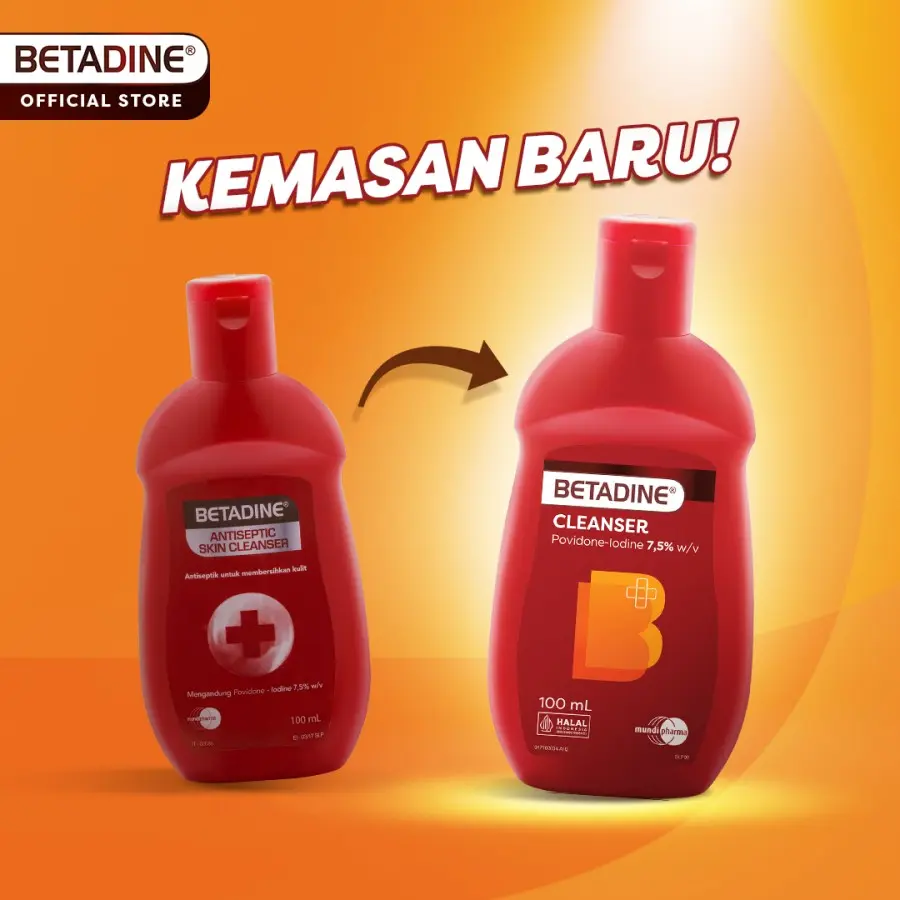 BETADINE ANTISEPTIC SKIN CLEANSER Sabun Cair 100ml Membersihkan Soap Cleansing Mandi