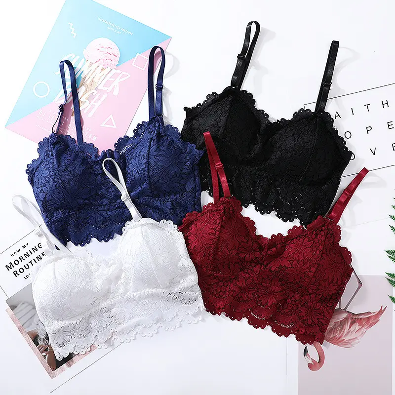 [NL]  TANK TOP BROKAT LACE TANPA KAWAT SOFT RENDA DENGAN CUP ADJUSTABLE SEAMLESS WIRELESS COMFORT WANITA COD 243 0