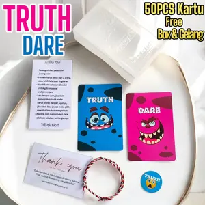 Kartu Permainan Truth Or Dare Isi 50 Kartu Free Gelang + Box