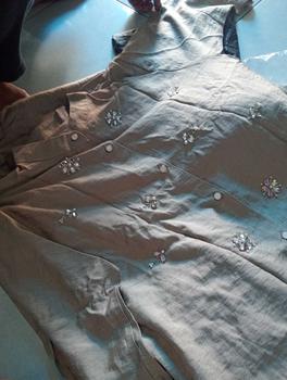 Product Review of CLARA One Set Wanita Payet Mewah Linen Setelan Atasan Rok Kekinian from ♈**♈ 2