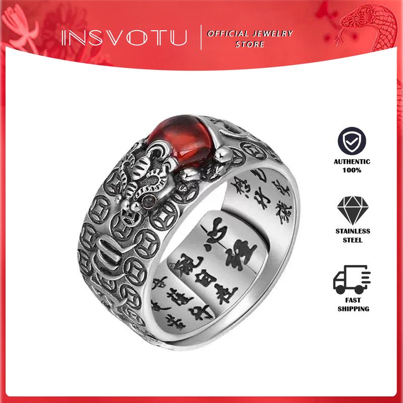 Nhẫn Tỳ Hưu, Phong Cách Cổ Điển Thiết Kế Mở, Nhẫn Trơn Có Thể Điều Chỉnh Thích Hợp Cho Nam Và Nữ, Phụ Kiện Trang Sức