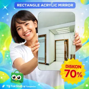 Malaku Mall - Cermin Akrilik DIY Bathroom Wall Acrylic Mirror Waterproof - L02