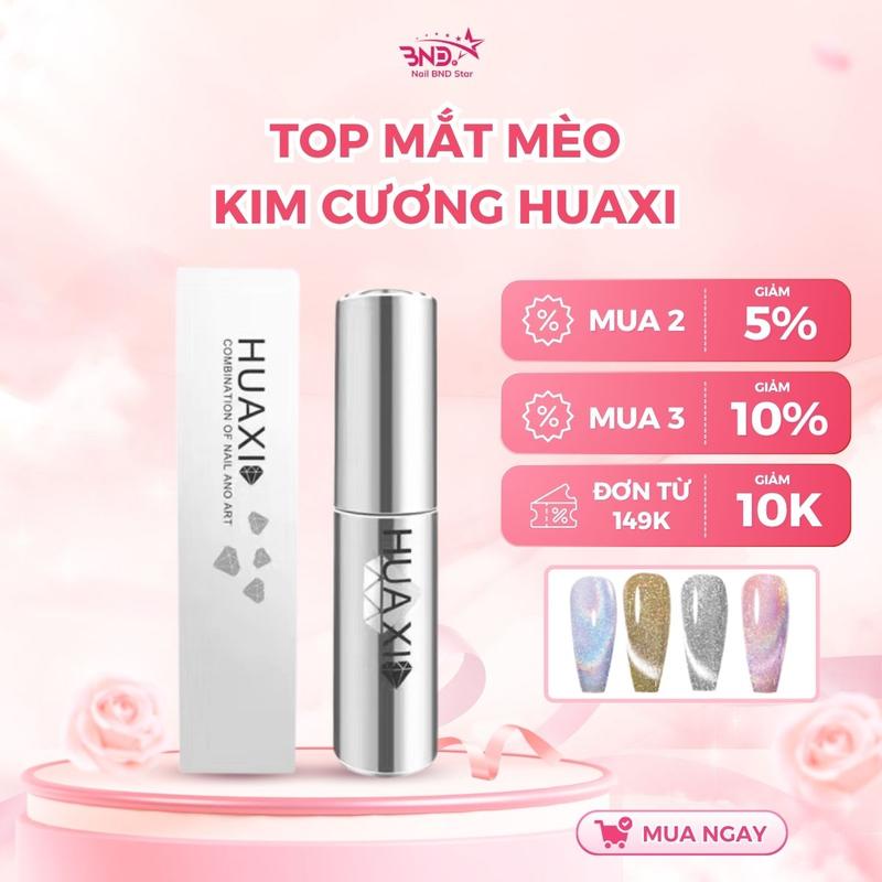 Top mắt mèo kim cương Huaxi 9D - Sơn gel mắt mèo Huaxi ánh trăng nhiều màu 15ml lẻ chai