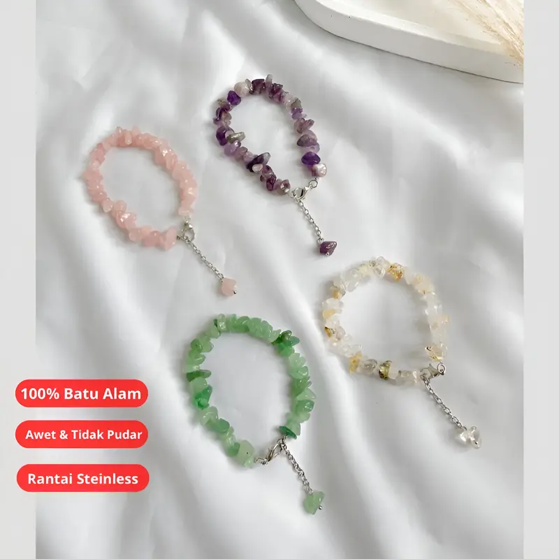 Stone Bracelet/Gelang Batu Alam Asli/ Gelang Batu Wanita/ Gelang Batu Akik/ Gelang Etnik Wanita 0