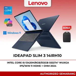 Lenovo IdeaPad Slim 3 14IRH10 Intel Core i5-13420H 8GB 512GB SSD 14 WUXGA IPS Win 11 Home + OHM 2024 Bonus Lenovo Backpack Authorized Semarang