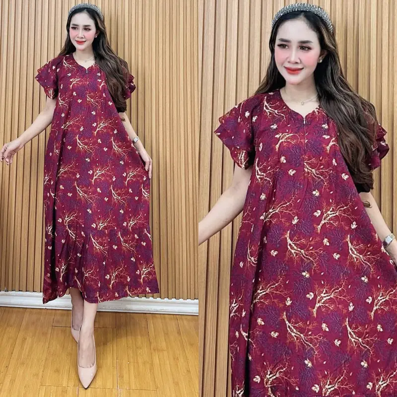 TERBARU DASTER RAFLESIA LENGAN TUMPUK DASTER LD 110 WANITA BUSUI FRIENDLY BAHAN RAYON PREMIUM 3