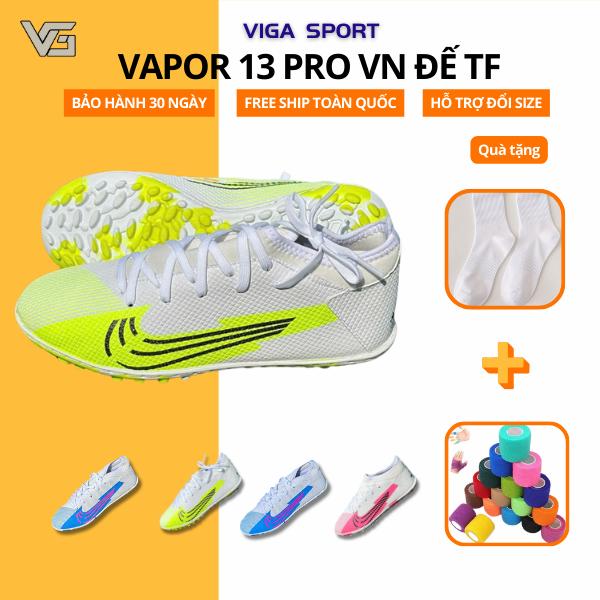 Giày bóng đá Vapor 13 pro VN đế TF, đế đệm Eva êm ái, khâu full đế. 0