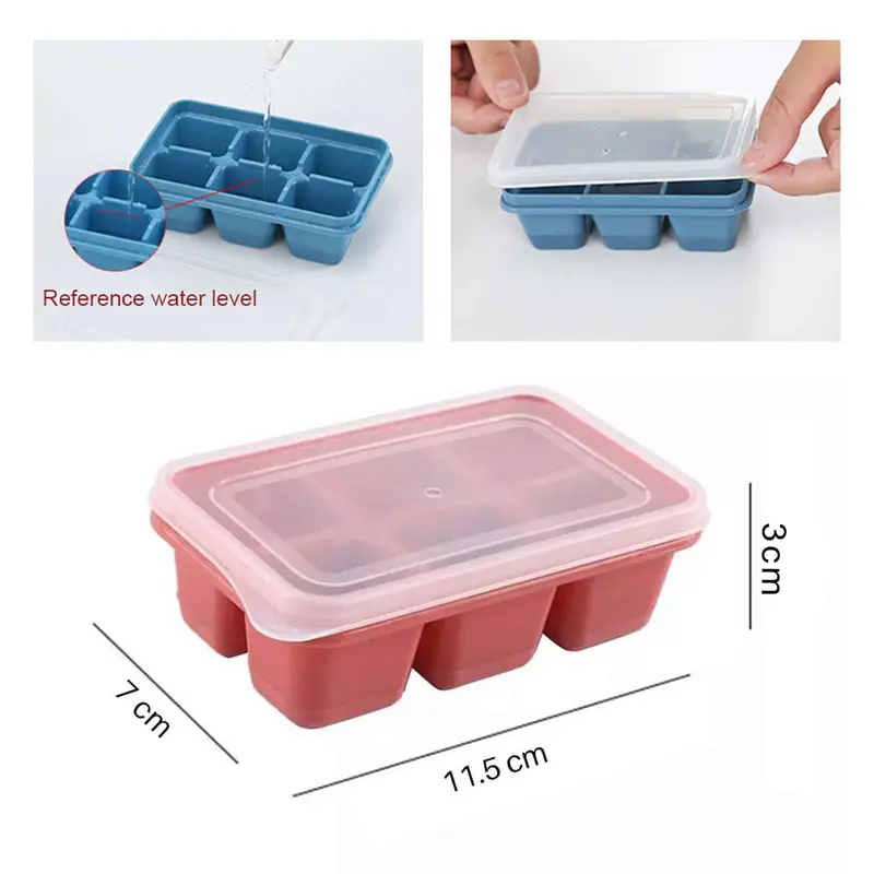 Cetakan Es Batu 6 kotak Cetakan Es   Plastik Silicone Cetakan Jelly Multifungsi 1pcs Kitchenware 1