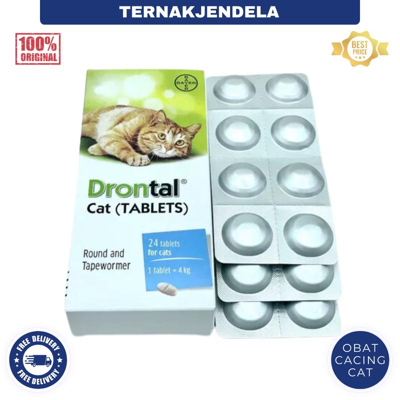 DRONTAL CAT 1 TABLET - Obat Cacing Kucing Dewas dan Anak Kitten Ampuh 0