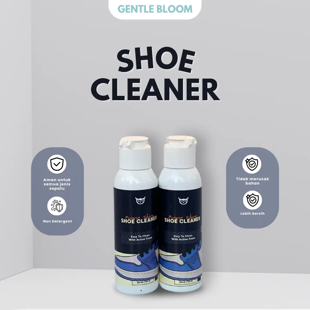GENTLE BLOOM SHOE CLEANER PEMBERSIH SEPATU 100ML NON DETERGENT Aman untuk Semua Jenis Bahan dan Warna Sepatu