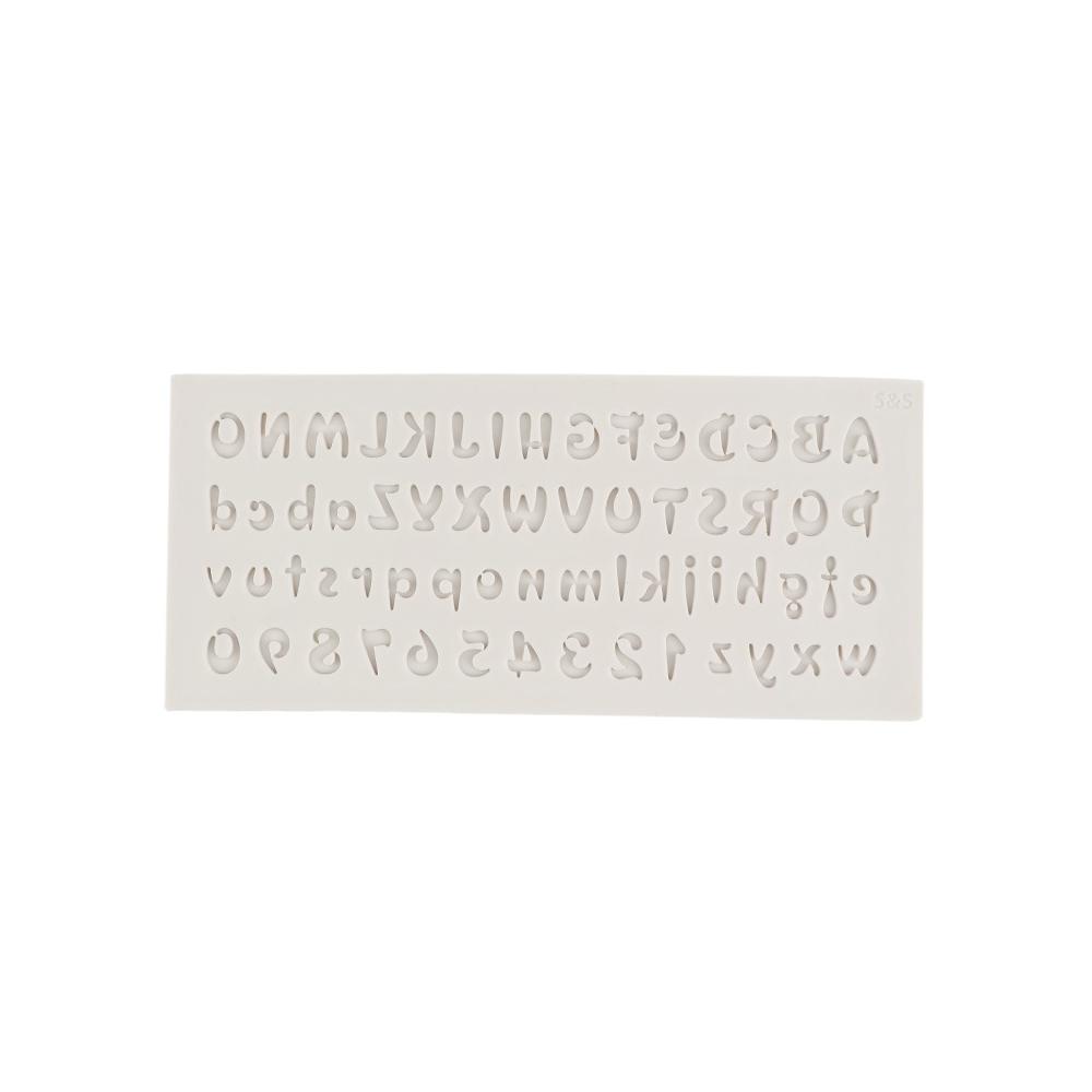 Cetakan kue angka dan huruf silikon, cetakan dekorasi fondant DIY untuk memanggang, bahan berkualitas tinggi dan tahan lama, tersedia dalam warna merah muda dan abu-abu, alat kreatif untuk pesta ulang tahun.