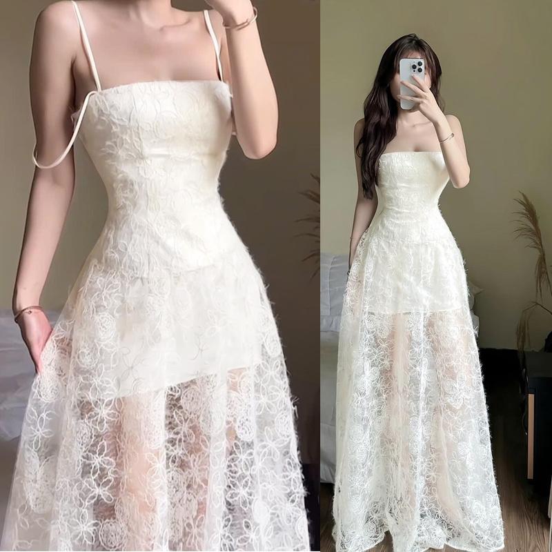 Đầm ren hoa 2s A94 dài 130cm có mút mặc được nhiều kiểu siêu tôn dáng hottrend 2025 trẻ trung năng động nàng thơ - Akara Closet