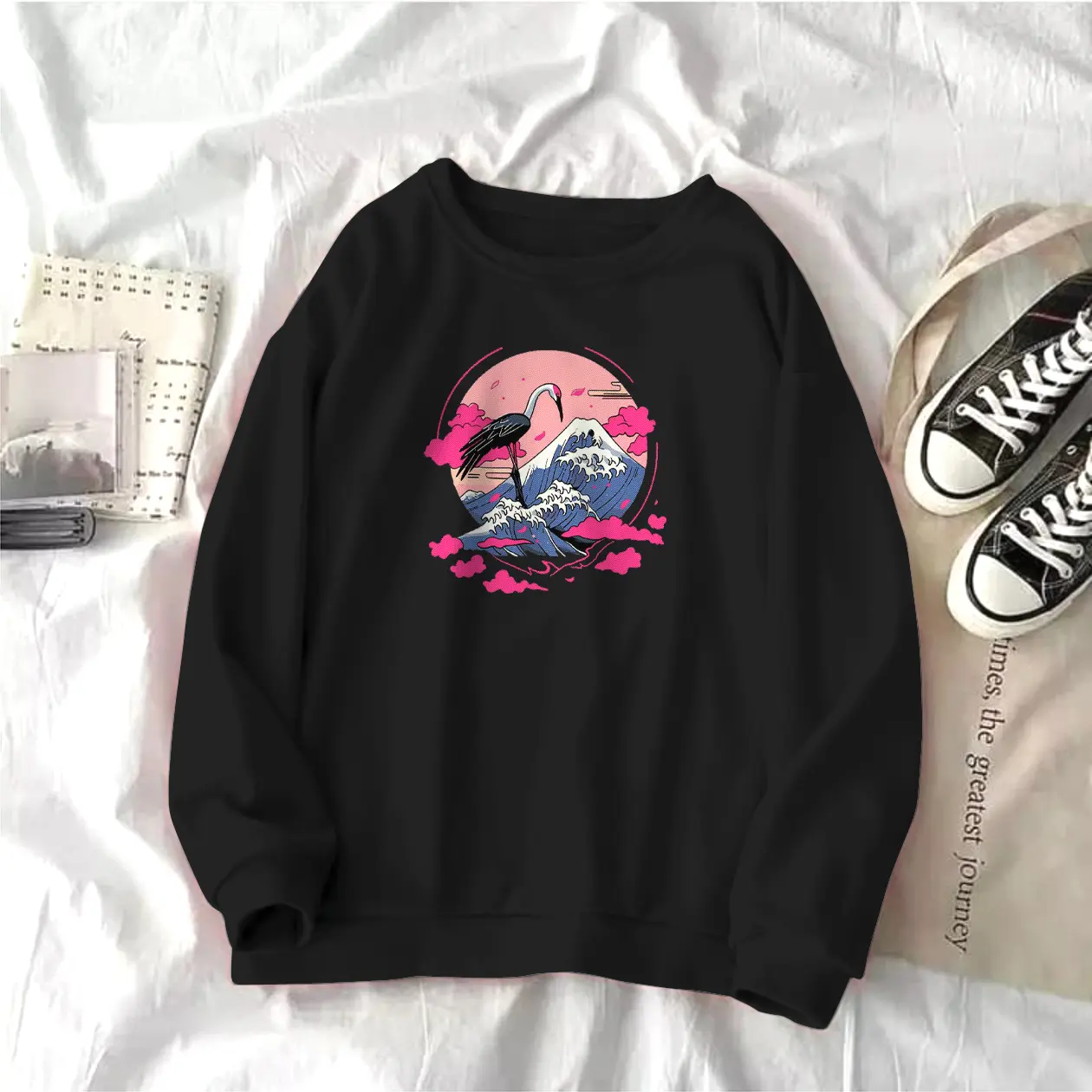 Look Sweater CRANE Sweatshirt  Lengan Panjang Pria dan Wanita Kekinian Terbaru Bisa Bayar Di Tempat COD Ukuran L XL XXL cn cowok