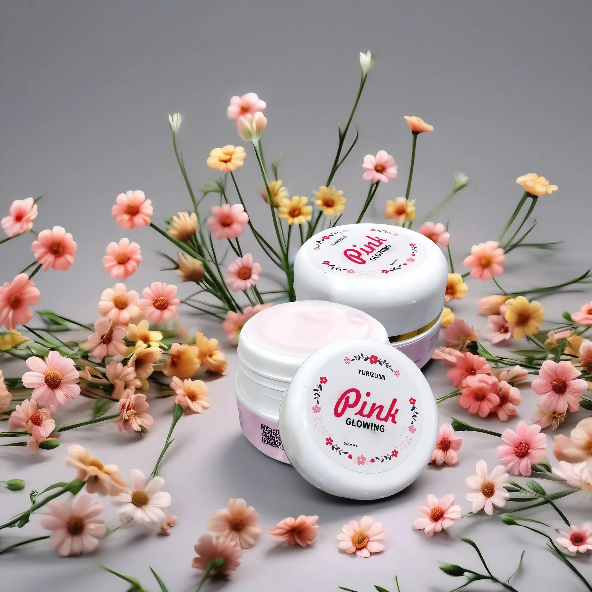 BPOM YURIZUMI Cream Pemutih Wajah Jelly Glowing Pink Mencerahkan Kulit Kering Jerawat Flek Hitam Perawatan Pencerah Anti Aging