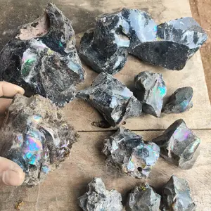 1 kg bongkahan batu pelangi natural obsidian