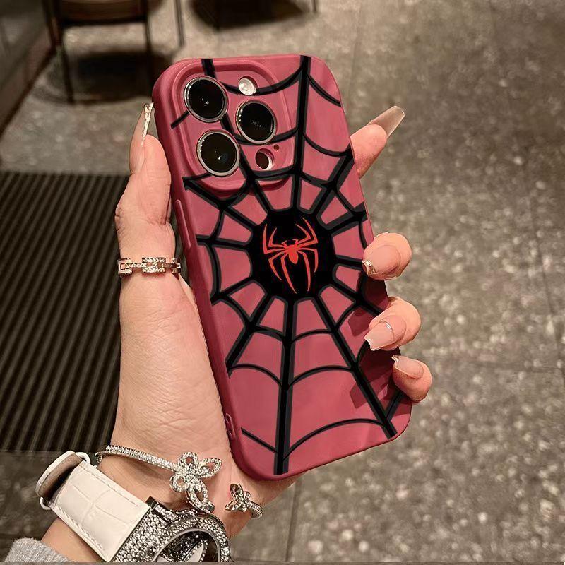 Người nhện Ốp lưng iPhone thiết kế nếp nhăn thời trang, chống va đập chống vân tay cho iPhone 18 17 16 15 14 13 Pro Max Plus 7 8 XS SE