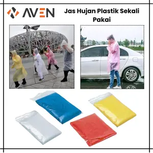 Jas Hujan Poncho Plastik Darurat Sekali Pakai Raincoat Disposable