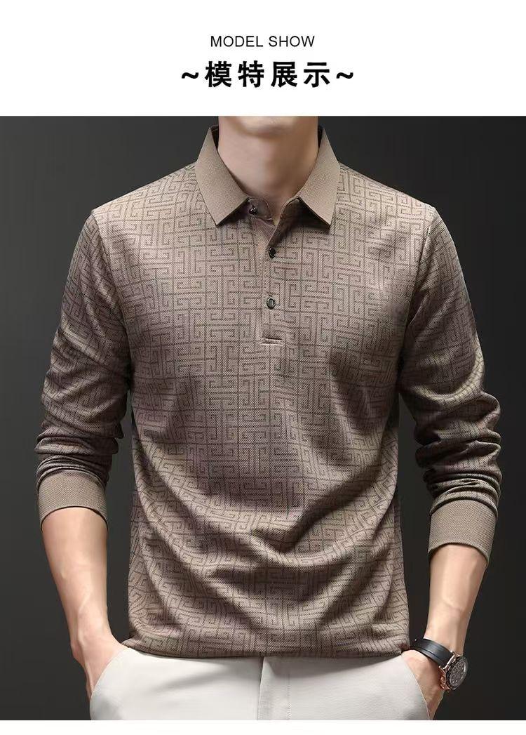 Product Introduction of New men's high-end business casual loose polo shirt Breathable, comfortable, elastic, multi-color optional lapel T-shirt Moisture wicking and trendy versatile commuting T-shirt 11