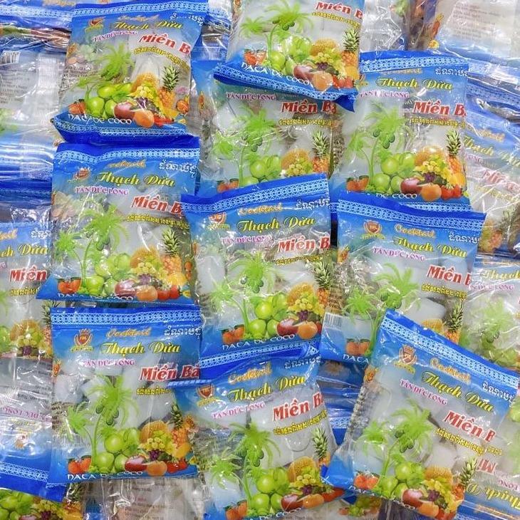  1 gói   20 túi nhỏ   thạch dừa thơm mát nhiều thạch thanh nhiệt đồ ăn vặt ngon giá rẻ đồ ăn vặt tuổi thơ 