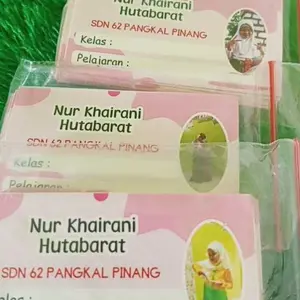Stiker Label Mata Pelajaran Custom Nama Anak