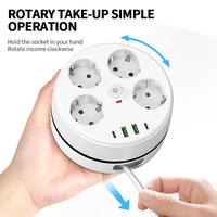 Gambar [Garansi dua tahun] VOKSEL CABLE 2500W Soket Listrik Bundar Standar Eropa 8in1 Power Strip Power Socket 4 Soket + 2 USB + 2 Type-C Kabel 2m Dapat Ditarik, Bahan Tahan Api - Hitam 3Soket+3USB 2m dari KOPIFUDI20SHOP Kota Administrasi Jakarta Barat 5 Tokopedia