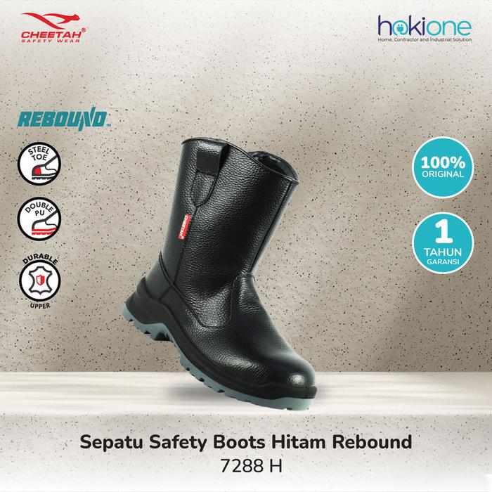 Gambar Cheetah Sepatu Safety  Kerja   Boots Rebount 7288H Hitam - 6 dari hokione.id Kota Administrasi Jakarta Pusat Tokopedia