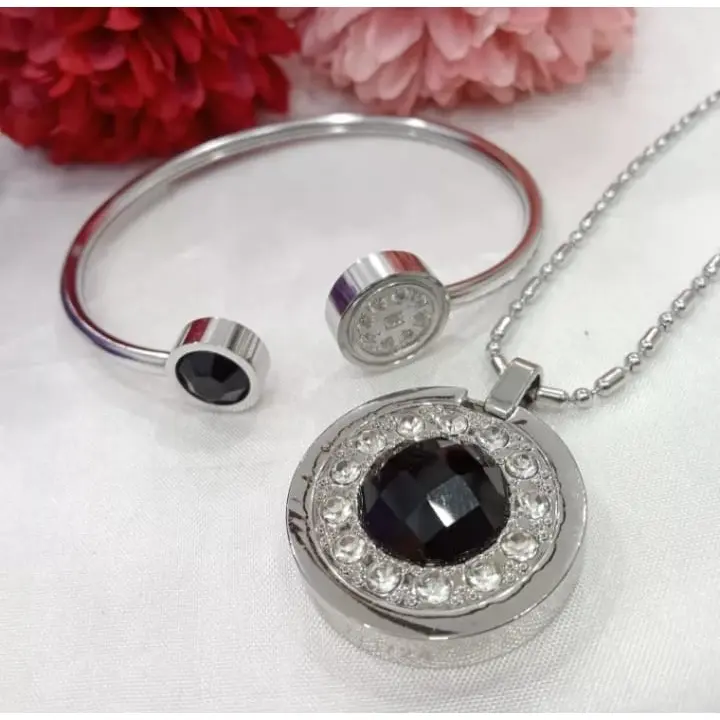 [PROMO TERBARU] 1 SET Kalung Kesehatan Quantum Pendant Permata Bio Energy - Gelang + Kalung+ Box + Sertifikat Card Original - COD [ Bayar di Tempat ] 1