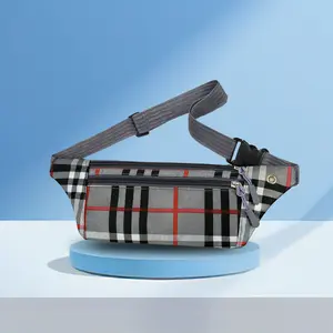 Tas Pinggang  Fashion Pria Wanita Motif Kotak Polos Tas Selempang Waistbag Simple Termurah BK236