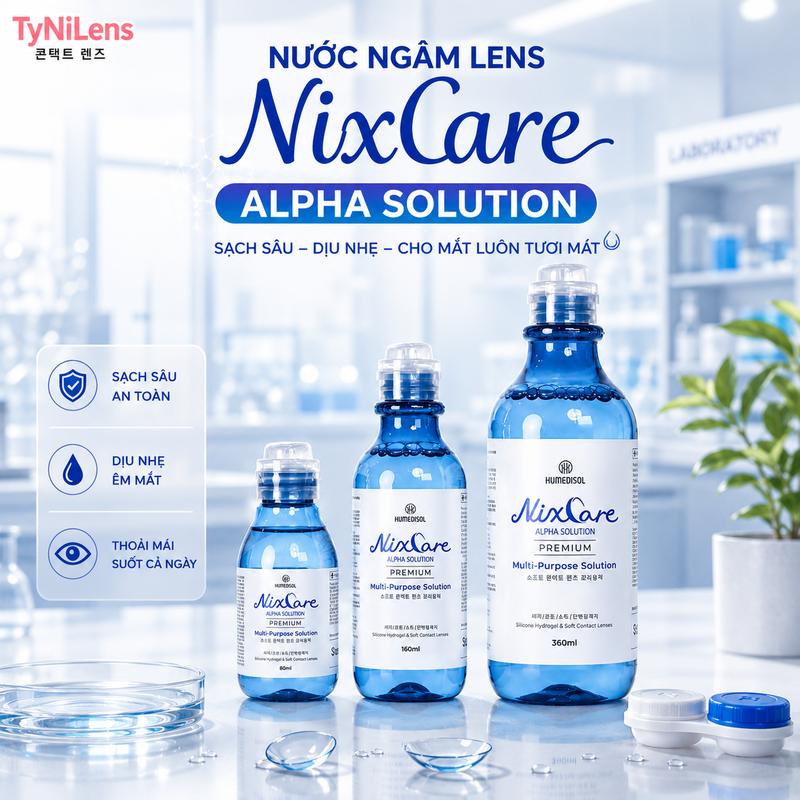 Nước Ngâm Lens Ngâm Kính Áp Tròng Nix Care Hàn Quốc 80ml 160ml 360ml
