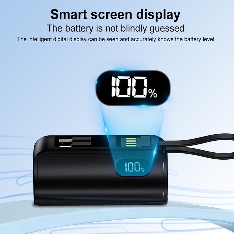 Product Introduction of SANSONIC Power Bank Mini Fast Charger 5000mAh With Dual Plugs Portable Charging Capsule 16