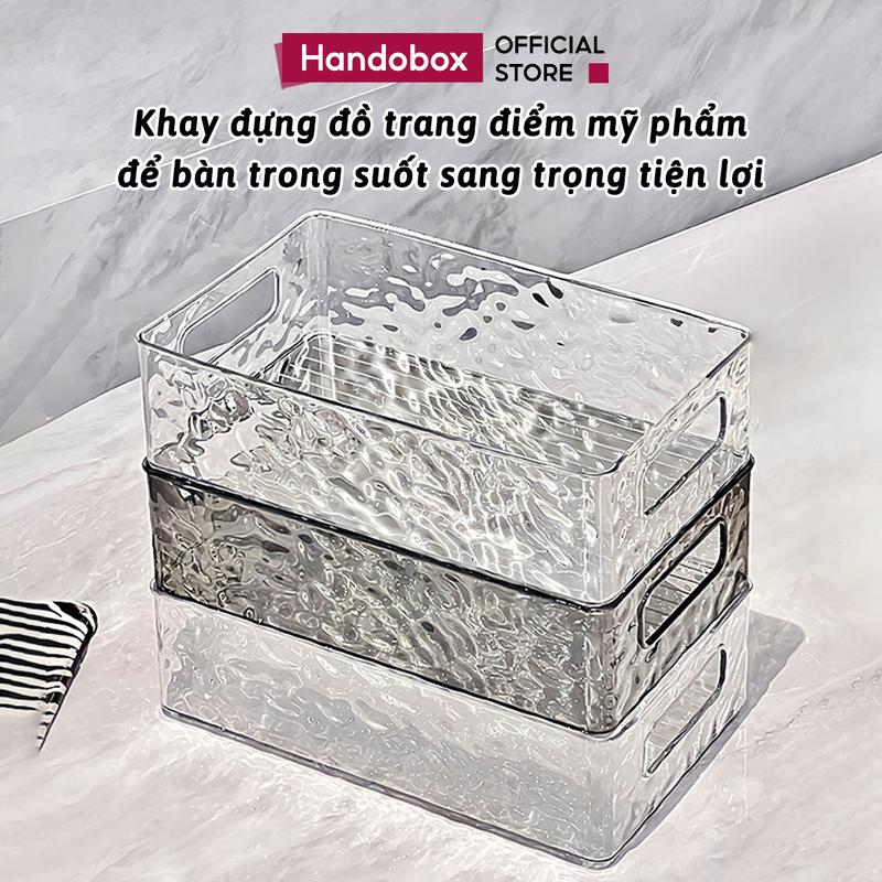 Khay Đựng Đồ Để Bàn Trong Suốt Handobox Khay Nhựa Acrylic Đựng Mỹ Phẩm Đồ Trang Điểm Tiện Lợi