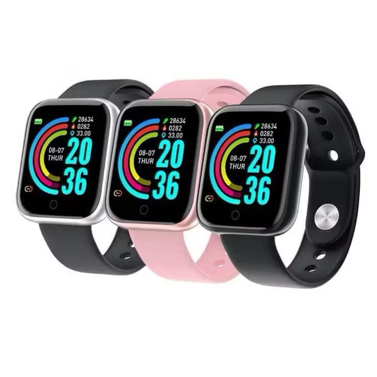 ￼SmartWatch Y68 Sport Tahan Air Bluetooth Smart Watch Pelacak Kebugaran Gelang Pedometer Heart Rate Smartwatch