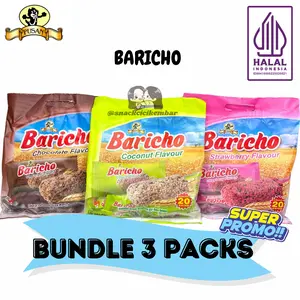 BUNDLE GET 3 PACKAGE PUSAN BARICHO SNACK SEREAL OAT RASA COKELAT STROBERI VANILLA Food